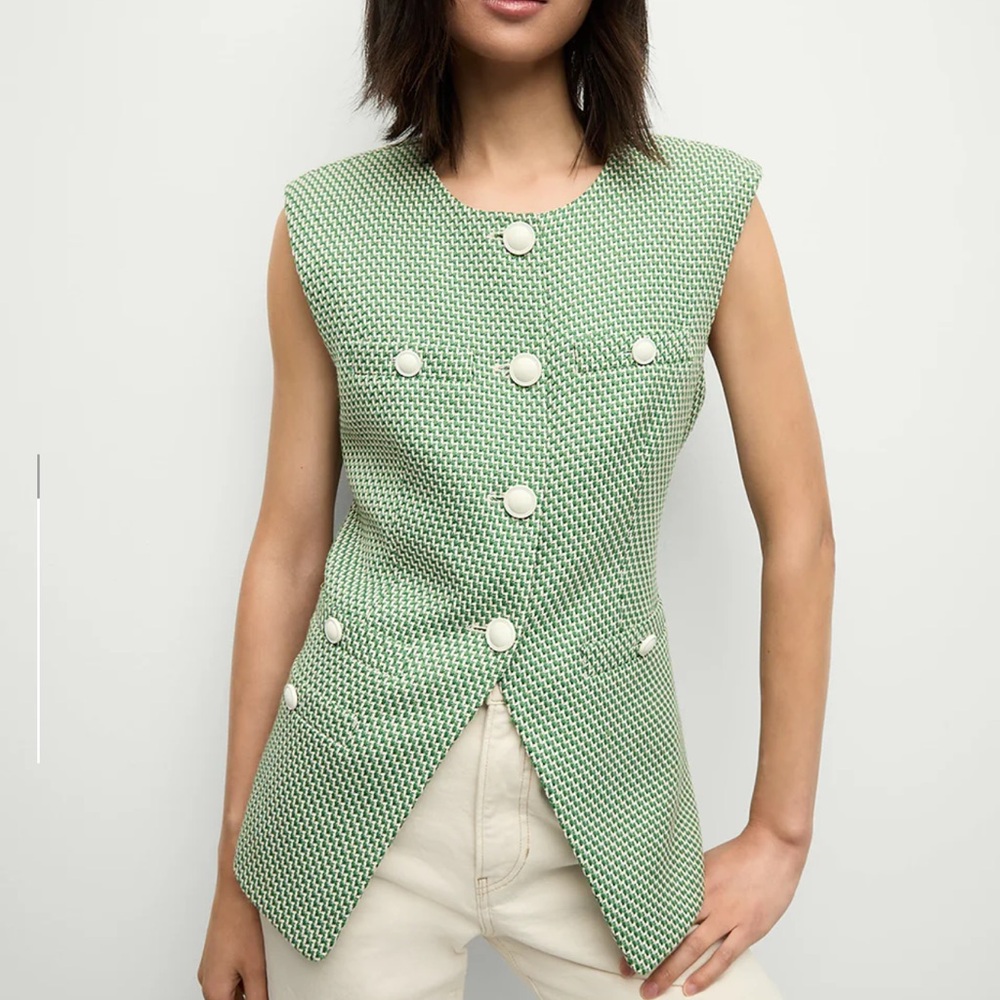 Veronica Beard Tamara Vest in Green